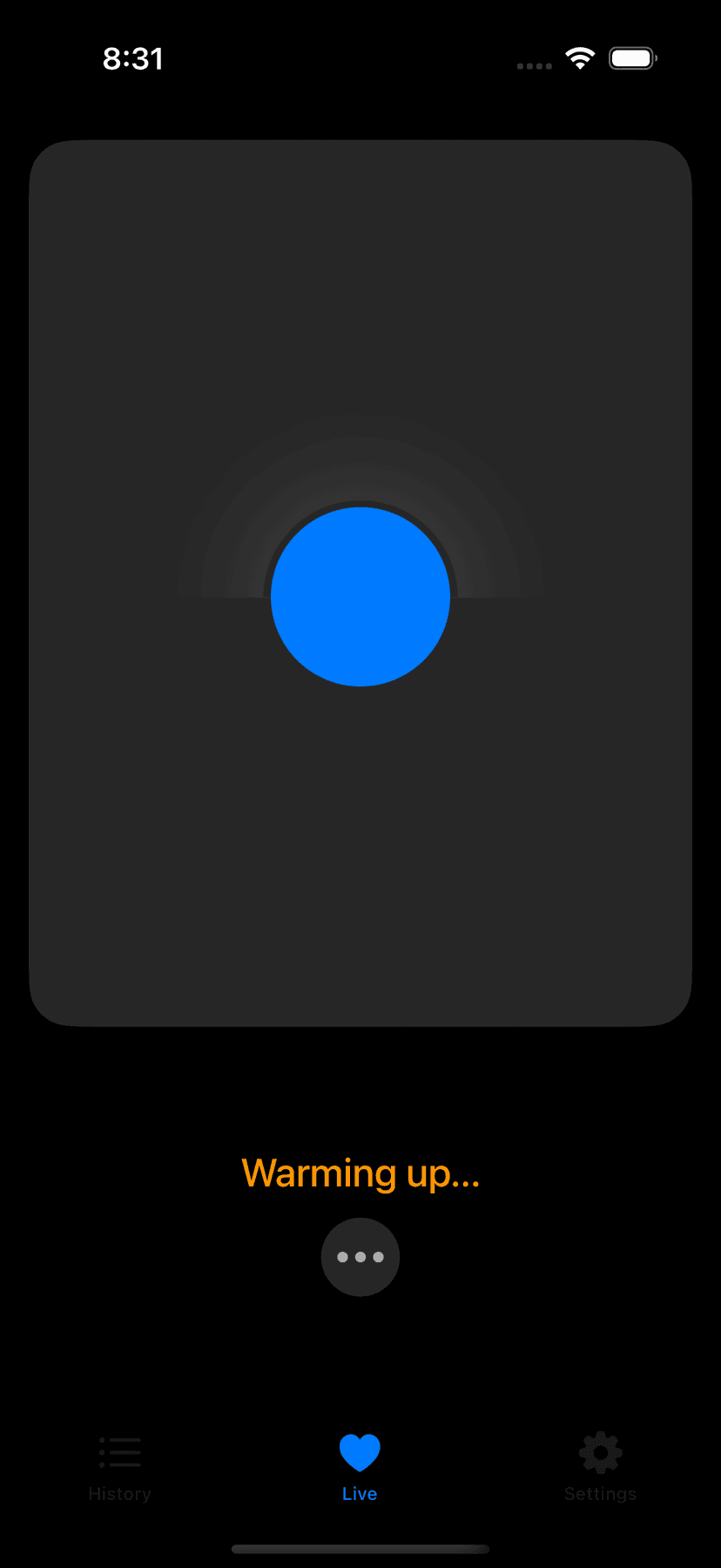 Live workout - in zone